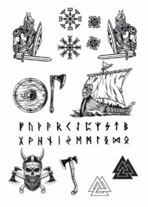 faux tatouages viking, faux tatouage guerrier, tatouage éphémère viking, Faux Tatouages Viking – Guerriers et Runes
