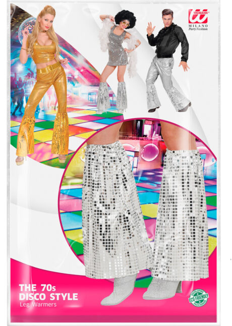 3 Accessoires Disco/année 80 en sequins argentés REF/66680