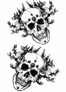 tatouages temporaires, faux tatouages, tatouages éphémères, tatouages tete de mort