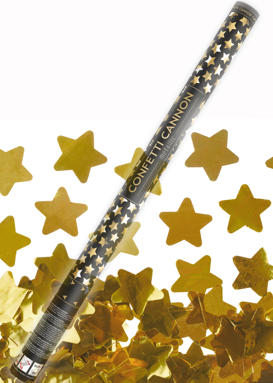 Canons à Confettis PrimePure - Lot De 2 Avec étoiles Dorées - Pour Fêtes Et Mariages