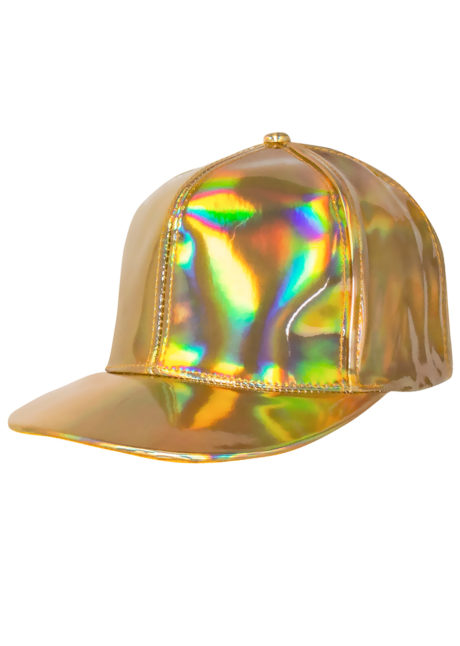 casquette disco dorée, casquette disco, accessoire disco doré, Casquette Disco Dorée Hologramme