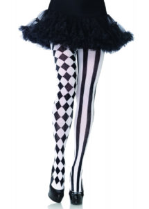 collants arlequins, collants halloween, Collants Arlequin Noirs et Blancs