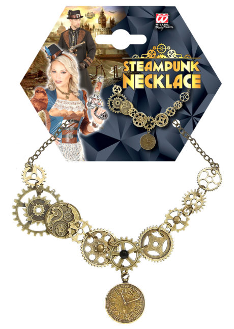 collier steampunk, accessoire steampunk, Collier Steampunk, Multiples Rouages sur Chaine