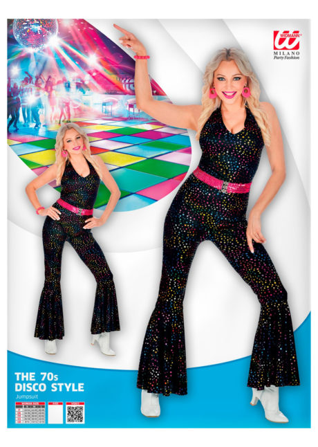 combinaison disco, déguisement disco femme, Déguisement Disco, Combinaison Noire Paillettes