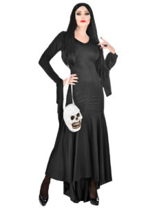 déguisement morticia, déguisement mortisia, déguisement halloween femme morticia, Déguisement Morticia Addams, avec Sac