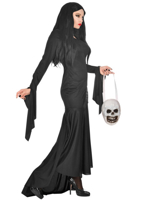 déguisement morticia, déguisement mortisia, déguisement halloween femme morticia, Déguisement Morticia Addams, avec Sac