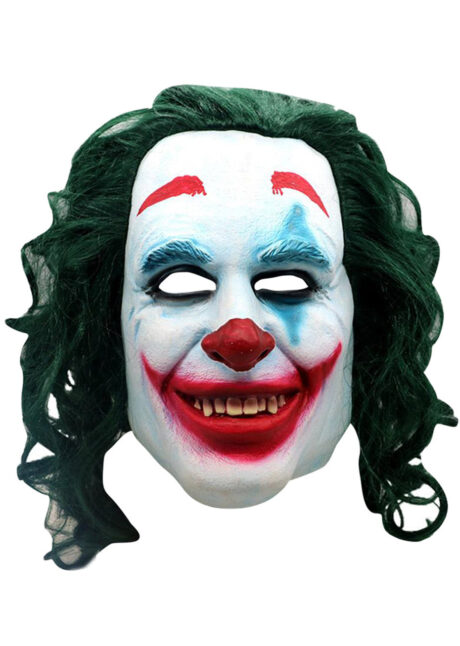 masque du joker halloween, masque joker en latex, déguisement du joker, Masque du Joker, avec Cheveux