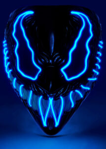 masque lumineux, masque led, masque halloween, Masque Halloween Démon, Lumineux Bleu, à LED