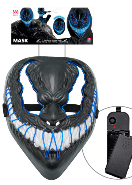 masque lumineux, masque led, masque halloween, Masque Halloween Démon, Lumineux Bleu, à LED