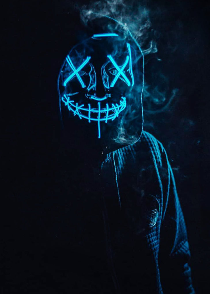 Masque LED Halloween Yumcute Avec Lumières Clignotantes - 3 Modes - Pour Fêtes, Cosplay, Carnaval - Piles AA Non Incluses