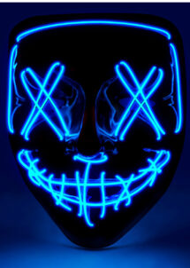 masque led purge, masque la purge, masque lumineux led, masque halloween, American nightmare, Masque Nightmare La Purge, Lumineux Bleu