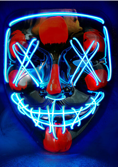 masque led purge, masque la purge, masque lumineux led, masque halloween, American nightmare, Masque Nightmare La Purge, Lumineux Bleu
