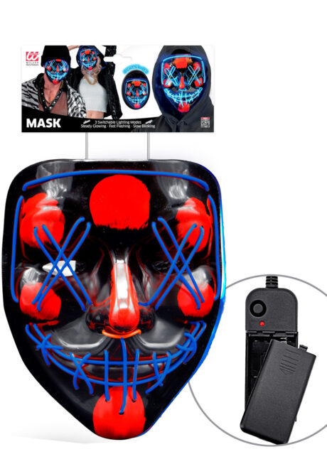 masque led purge, masque la purge, masque lumineux led, masque halloween, American nightmare, Masque Nightmare La Purge, Lumineux Bleu
