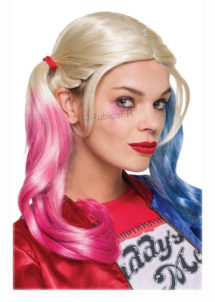 perruque Harley Quinn, perruque Suicide Squad, déguisement Harley Quinn, Perruque Harley Quinn, Suicide Squad, Bleue et Rose