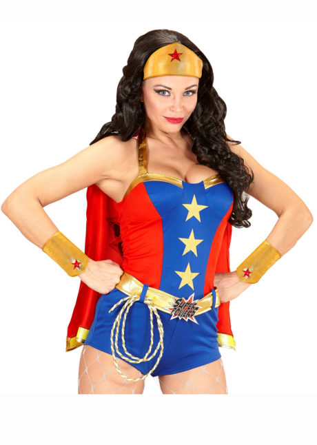 ACCESSOIRES-WONDER-WOMAN-couronne Wonder Woman, bracelets wonder woman, Kit de Super Héroïne