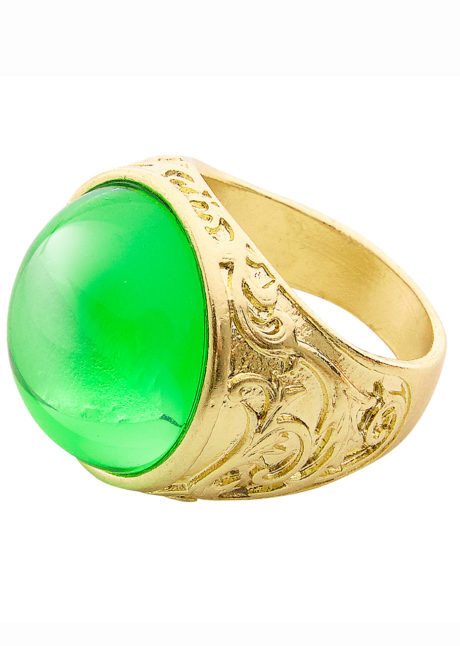 bague de pirate, bague déguisement, bague fausse pierre, accessoire déguisement pirate, Bague Cabochon Vert