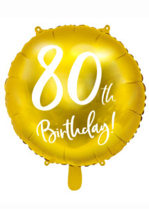 ballon anniversaire, ballon chiffre, ballon 80 ans, Ballon Anniversaire, 80 ans, Doré, en Aluminium