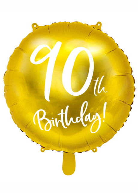 ballon anniversaire, ballon chiffre, ballon 90 ans, Ballon Anniversaire, 90 ans, Doré, en Aluminium