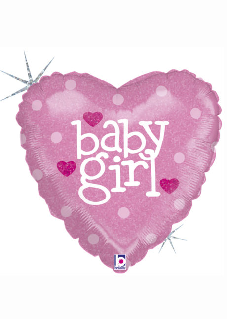 ballon baby shower, ballon naissance fille, ballons babyshowers, ballons aluminium, Ballon Baby Shower, Coeur Baby Girl, en Aluminium