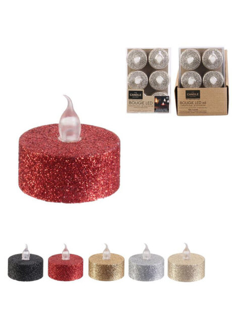 bougies led, bougies chauffe plat, bougies paillettes, Bougies Paillettes Led, Or, Argent, Rouge, Noir, Champagne