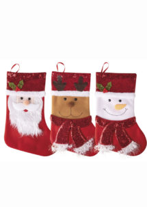 chaussettes de Noël, accessoires Noël, hotte de père Noël, Chaussette de Noël, 3 Modèles