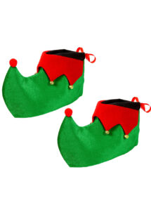 chaussures d'elfe de noel, accessoire elfe, déguisement elf noel, sur-chaussures, Chaussures d’Elfe de Noël