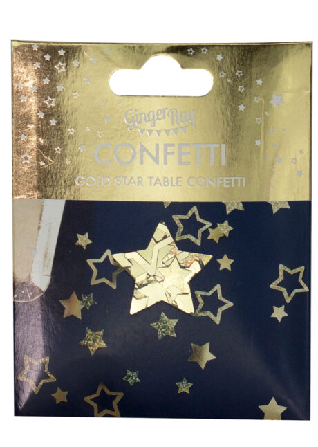confettis de table dorés, confettis de table or, décorations anniversaire, décorations réveillons, ginger ray, Confettis de Table, Etoiles Star Or