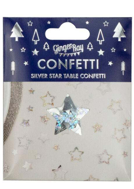 décorations de noël, décos de noël, décorations de réveillon, confettis de table, confettis étoiles, ginger ray, Confettis de Table, Etoiles Star Argent
