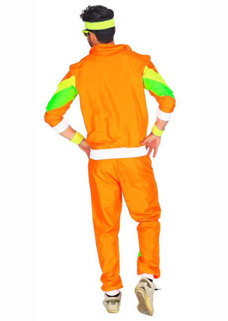 déguisement années 80 fluo, déguisement fluo, costume années 80, survêtement fluo, déguisements fluos, thème années 80, Déguisement Années 80, Survêtement Orange Fluo