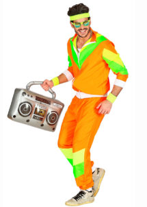 déguisement années 80 fluo, déguisement fluo, costume années 80, survêtement fluo, déguisements fluos, thème années 80, Déguisement Années 80, Survêtement Orange Fluo