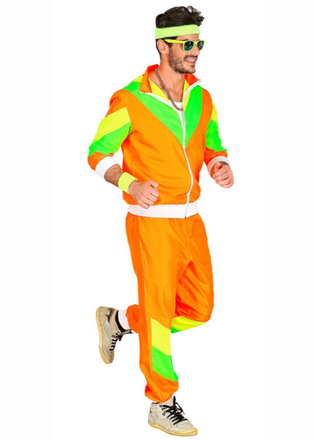 Costume Jogging Prof d'aérobique année 80 fluo