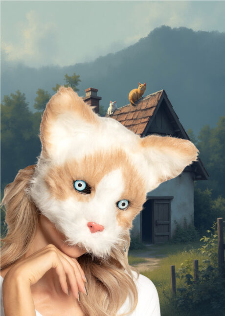 masque chat fourrure, masque de chat déguisement, Masque de Chat Fourrure, Demi Visage