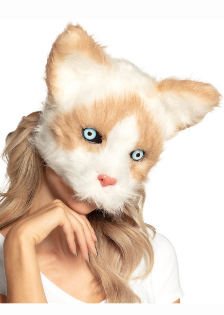 masque de chat, masque animaux, masques de chat, Masque de Chat Fourrure, Demi Visage