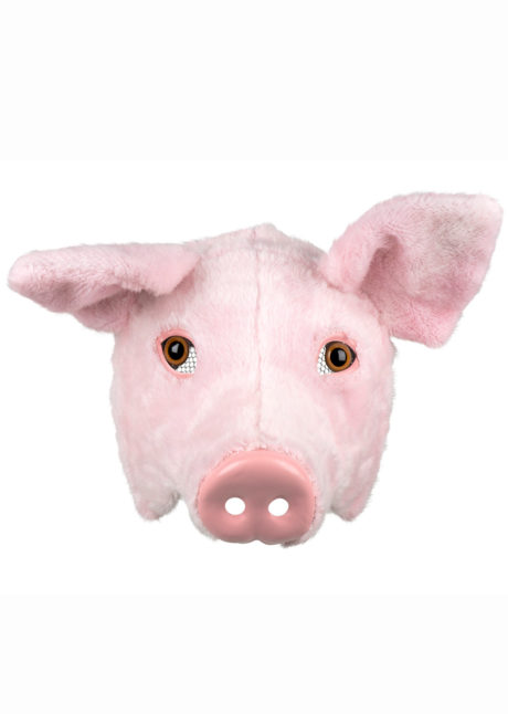 masque de cochon, masques animaux, masque cochon rose, Masque de Cochon Fourrure, Demi Visage