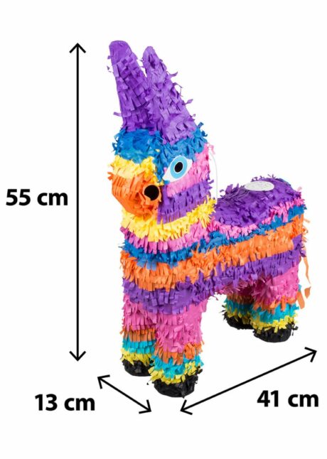 PINATA ANNIVERSAIRE ANE MULTICOLORE, pinata mexicaine anniversaire, Pinata Ane Anniversaire Multicolore – 55 cm