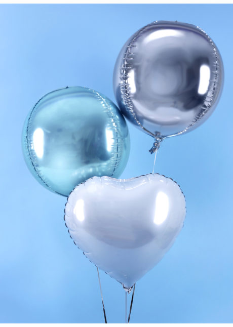 ballon hélium, ballon argent, ballon mylar, ballon aluminium, ballon argent, Ballon Boule Argent, Globe Aluminium