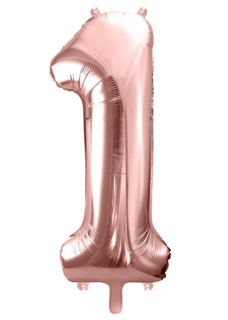 ballon chiffre, ballon chiffre 1, ballon chiffre géant, ballon chiffre rose gold, Ballon Chiffre 1, Rose Gold, 86 cm