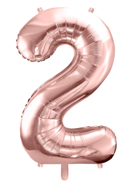 ballon chiffre, ballon chiffre 2, ballon chiffre géant, ballon chiffre rose gold, Ballon Chiffre 2, Rose Gold, 86 cm