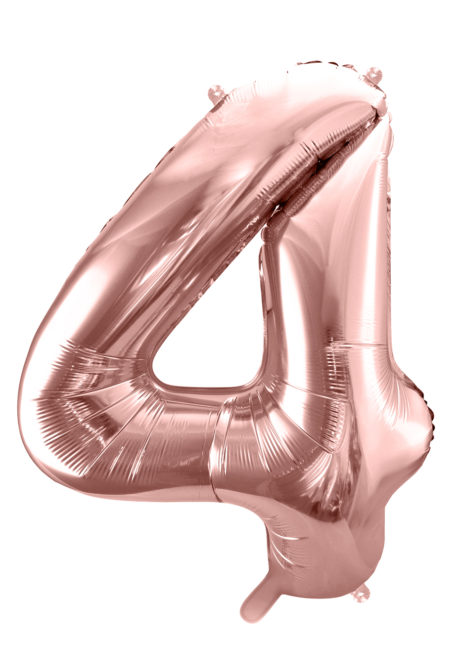 ballon chiffre, ballon chiffre 4, ballon chiffre géant, ballon chiffre rose gold, Ballon Chiffre 4, Rose Gold, 86 cm