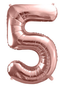 ballon chiffre, ballon chiffre 5, ballon chiffre géant, ballon chiffre rose gold, Ballon Chiffre 5, Rose Gold, 86 cm