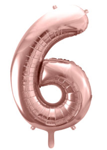 ballon chiffre, ballon chiffre 6, ballon chiffre géant, ballon chiffre rose gold, Ballon Chiffre 6, Rose Gold, 86 cm