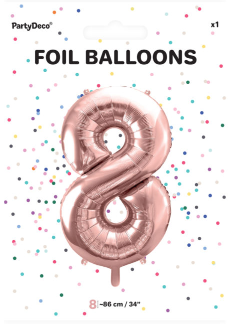 ballon chiffre, ballon chiffre 8, ballon chiffre géant, ballon chiffre rose gold, Ballon Chiffre 8, Rose Gold, 86 cm