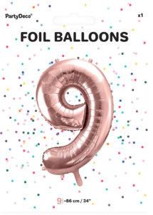 ballon chiffre, ballon chiffre 9, ballon chiffre géant, ballon chiffre rose gold