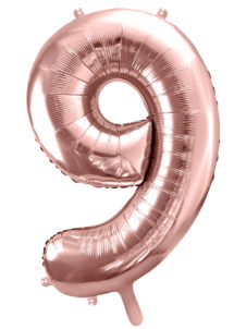 ballon chiffre, ballon chiffre 9, ballon chiffre géant, ballon chiffre rose gold, Ballon Chiffre 9, Rose Gold, 86 cm