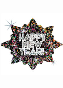 ballon bonne année, ballon happy new year, ballon étoile, ballon aluminium, ballon hélium, ballon réveillon