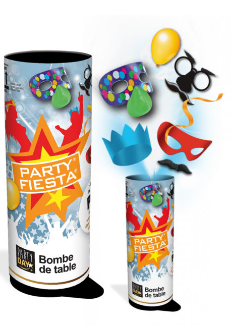 bombe de table, bombe de cotillons, cotillons bombe de table, Bombe de Table Party Fiesta