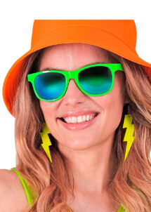 boucles d'oreilles jaunes, bijoux fluos, bijoux années 80