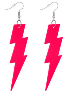 boucles d'oreilles roses, bijoux fluos, bijoux années 80
