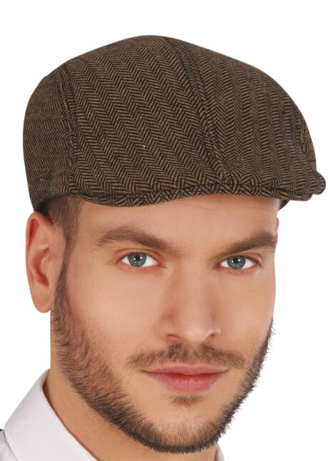 casquette peaky blinder, chapeau années 30, casquette années 20, Gatsby, Casquette Années 30, Chevrons Marron, Gatsby