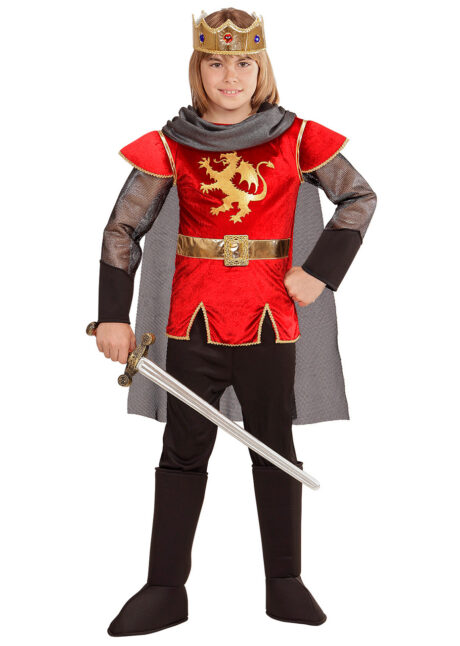 déguisement roi Arthur garçon, déguisement chevalier garçon, costume de chevalier pour enfant, Déguisement de Chevalier Roi Arthur, Rouge, Garçon